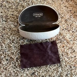 White coach sunglasses case